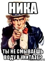 ника ты не смываешь воду в унитазе?, Мем а ты