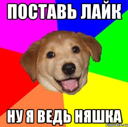 поставь лайк ну я ведь няшка, Мем Advice Dog