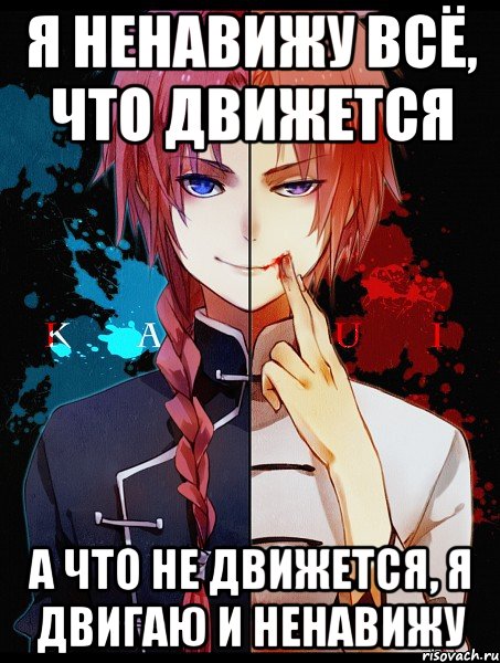 Я ненавижу всё, что движется а что не движется, я двигаю и ненавижу