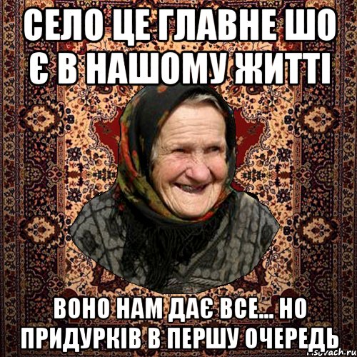 Село це главне шо є в нашому житті воно нам дає все... но придурків в першу очередь, Мем баба нюра