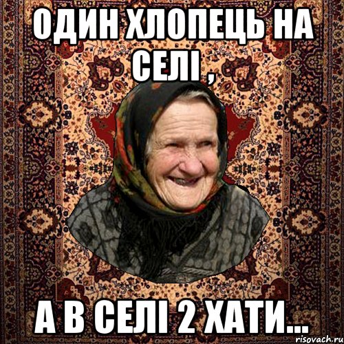 Один хлопець на селі , а в селі 2 хати..., Мем баба нюра