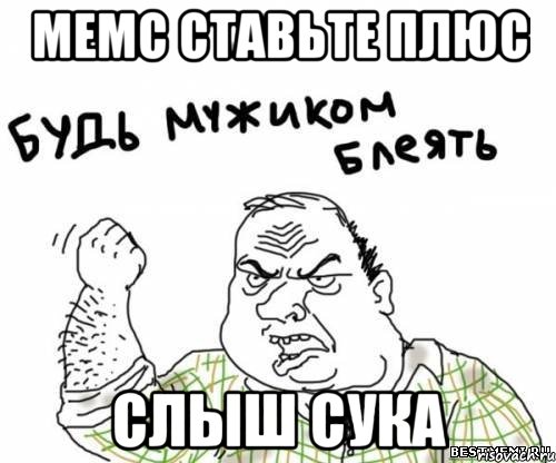 мемс ставьте плюс слыш сука, Мем блять