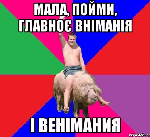 МАЛА, ПОЙМИ, ГЛАВНОЄ ВНІМАНІЯ І ВЕНІМАНИЯ