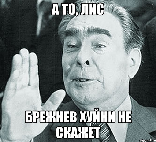 А то, Лис Брежнев хуйни не скажет