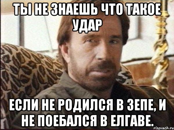 Ты не знаешь что такое удар Если не родился в Зепе, и не поебался в Елгаве., Мем чак норрис