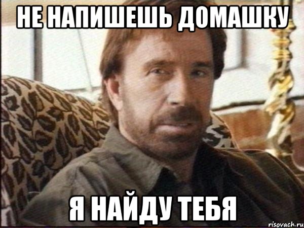 Не напишешь домашку Я найду тебя, Мем чак норрис