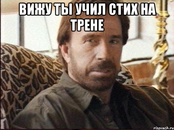 вижу ты учил стих на трене , Мем чак норрис