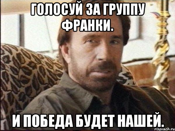 Голосуй за группу Франки. И победа будет нашей., Мем чак норрис