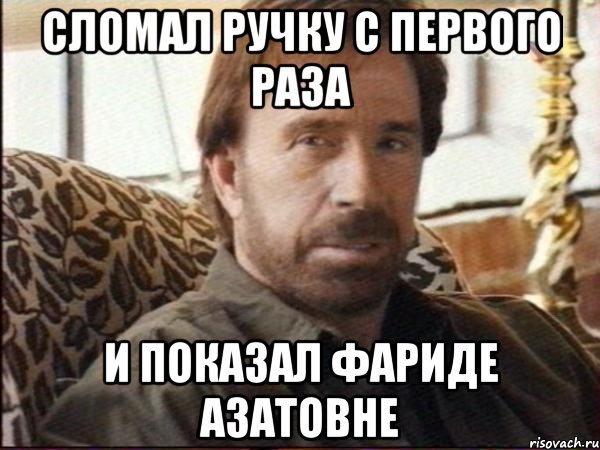 сломал ручку с первого раза и показал фариде азатовне, Мем чак норрис