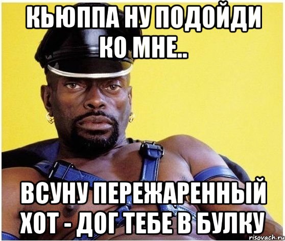 Кьюппа ну подойди ко мне.. Всуну пережаренный хот - дог тебе в булку, Мем Черный властелин