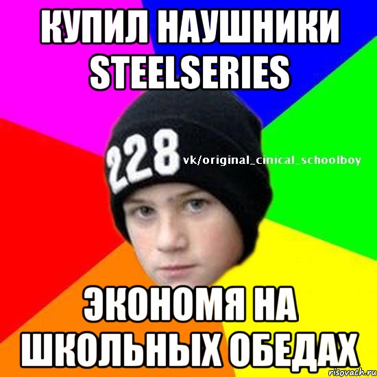 Купил наушники SteelSeries Экономя на школьных обедах