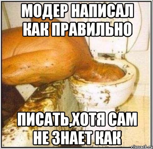 Модер написал как правильно писать,хотя сам не знает как, Мем Дайвер