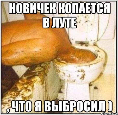 Новичек копается в луте , что я выбросил ), Мем Дайвер