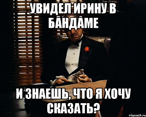 Увидел Ирину в бандаме и знаешь, что я хочу сказать?, Мем Дон Вито Корлеоне