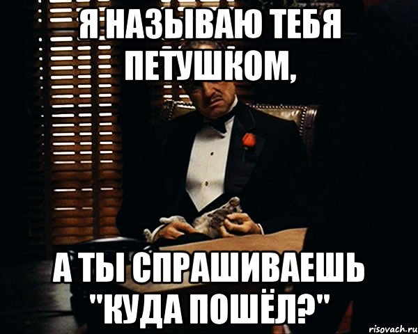 Я называю тебя петушком, а ты спрашиваешь "Куда пошёл?", Мем Дон Вито Корлеоне