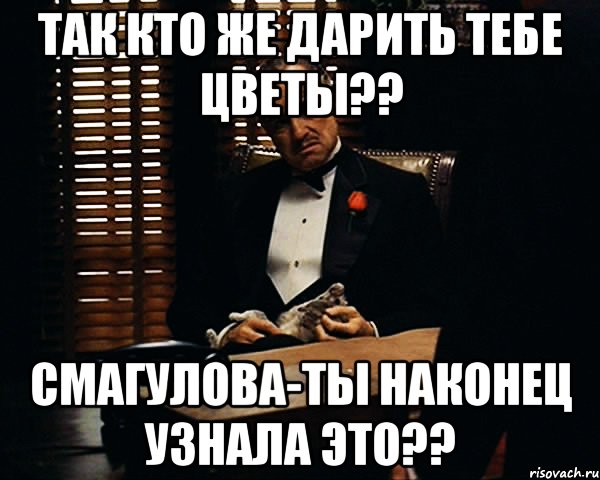 так кто же дарить тебе цветы?? смагулова-ты наконец узнала это??, Мем Дон Вито Корлеоне