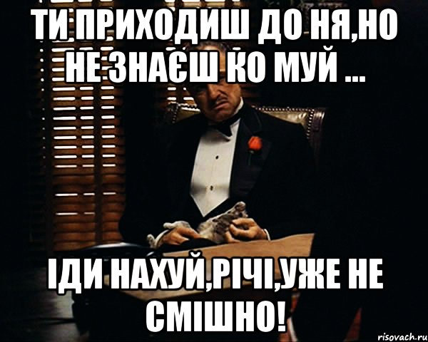 Ти приходиш до ня,но не знаєш ко муй ... Іди нахуй,Річі,уже не смішно!, Мем Дон Вито Корлеоне