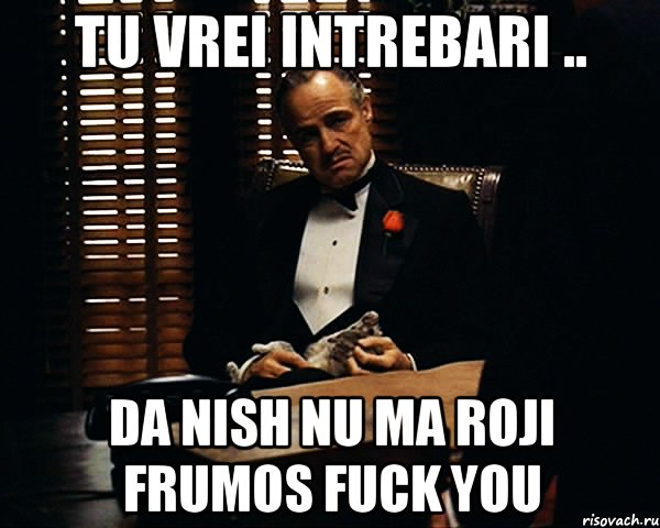 Tu vrei intrebari .. Da nish nu ma roji frumos Fuck You, Мем Дон Вито Корлеоне