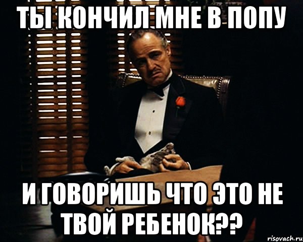 ТЫ КОНЧИЛ МНЕ В ПОПУ И ГОВОРИШЬ ЧТО ЭТО НЕ ТВОЙ РЕБЕНОК??, Мем Дон Вито Корлеоне