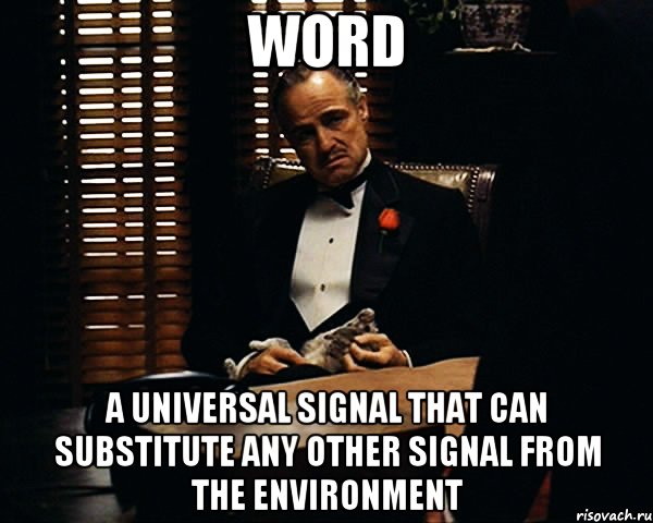 word a universal signal that can substitute any other signal from the environment, Мем Дон Вито Корлеоне