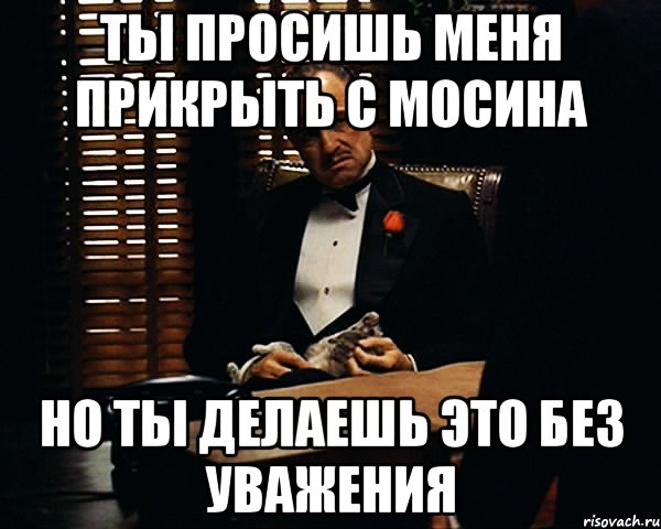 ты просишь меня прикрыть с мосина но ты делаешь это без уважения, Мем Дон Вито Корлеоне