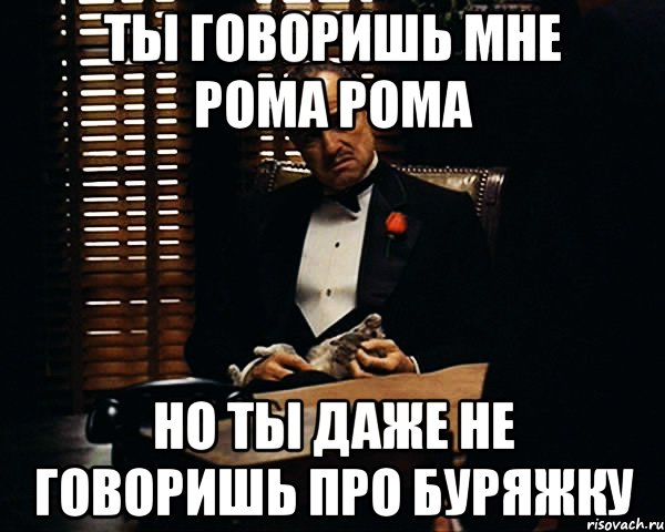 ты говоришь мне рома рома но ты даже не говоришь про буряжку, Мем Дон Вито Корлеоне