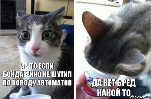 А что если Бондаренко не шутил по поводу автоматов Да нет бред какой то, Комикс  Да не бред-какой-то (2 зоны)