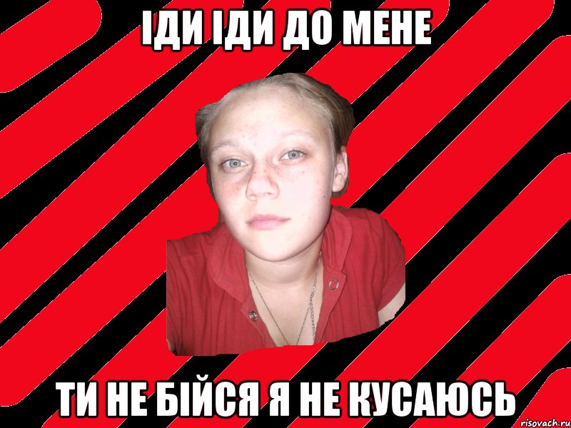 іди іди до мене ти не бійся я не кусаюсь