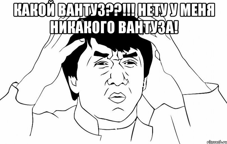 Какой вантуз??!!! Нету у меня никакого вантуза! , Мем ДЖЕКИ ЧАН