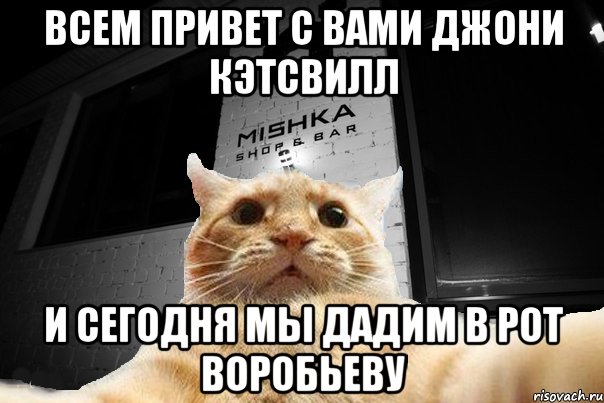 Всем привет с вами джони кэтсвилл и сегодня мы дадим в рот воробьеву, Мем   Джонни Кэтсвилл