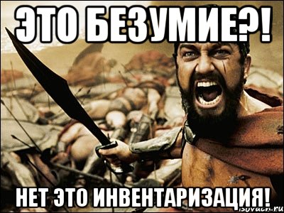 ЭТО БЕЗУМИЕ?! НЕТ ЭТО ИНВЕНТАРИЗАЦИЯ!, Мем Это Спарта