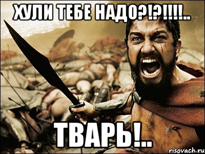 Хули тебе надо?!?!!!!.. Тварь!.., Мем Это Спарта