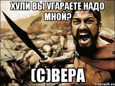 ХУЛИ ВЫ УГАРАЕТЕ НАДО МНОЙ? (с)Вера, Мем Это Спарта