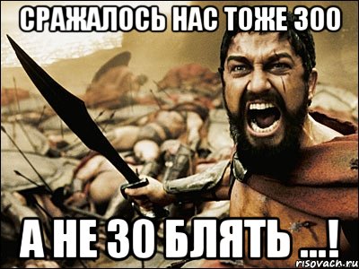 Сражалось Нас тоже 300 А не 30 блять ...!, Мем Это Спарта