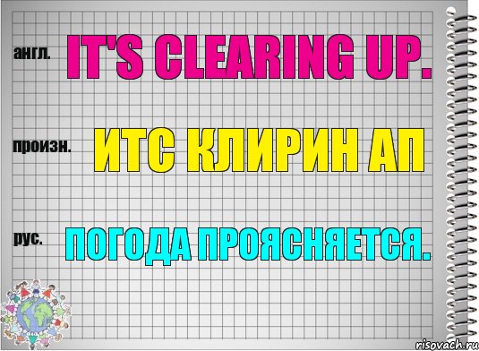 It's clearing up. итс клирин ап Погода проясняется., Комикс  Перевод с английского