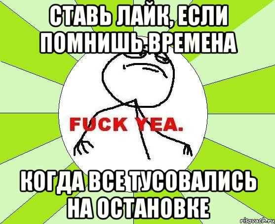 Ставь лайк, если помнишь времена Когда все тусовались на остановке, Мем фак е