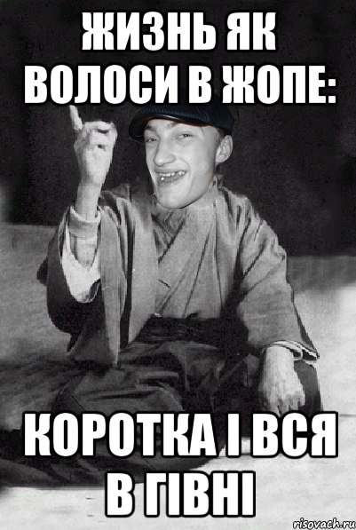 жизнь як волоси в жопе: коротка і вся в гівні