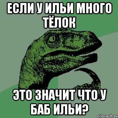 Если у Ильи много тёлок Это значит что у Баб Ильи?, Мем Филосораптор