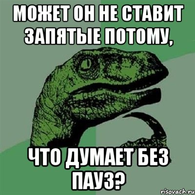 Может он не ставит запятые потому, что думает без пауз?, Мем Филосораптор