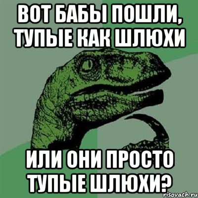 вот бабы пошли, тупые как шлюхи или они просто тупые шлюхи?, Мем Филосораптор