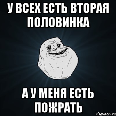 у всех есть вторая половинка а у меня есть пожрать, Мем Forever Alone