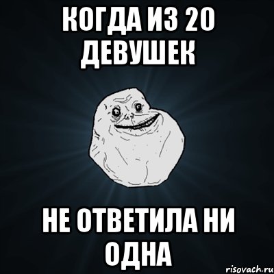 Когда из 20 девушек Не ответила ни одна, Мем Forever Alone