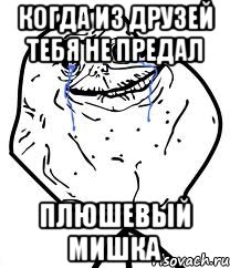 Когда из друзей тебя не предал Плюшевый мишка, Мем Forever Alone