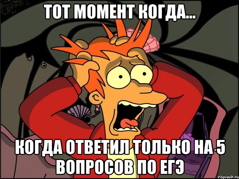 тот момент когда... когда ответил только на 5 вопросов по егэ, Мем Фрай в панике