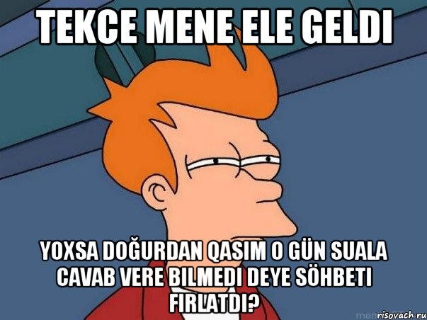 Tekce mene ele geldi yoxsa doğurdan qasım o gün suala cavab vere bilmedi deye söhbeti fırlatdı?, Мем  Фрай (мне кажется или)