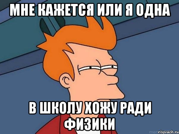 мне кажется или я одна в школу хожу ради физики, Мем  Фрай (мне кажется или)