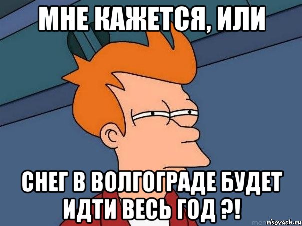 Мне кажется, или снег в Волгограде будет идти весь год ?!, Мем  Фрай (мне кажется или)