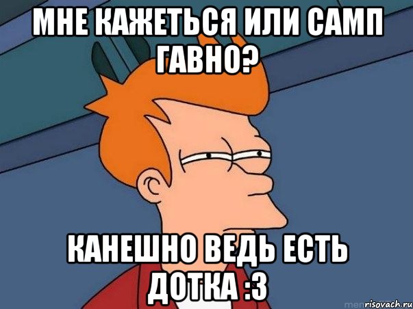 Мне кажеться или самп гавно? Канешно ведь есть Дотка :3, Мем  Фрай (мне кажется или)