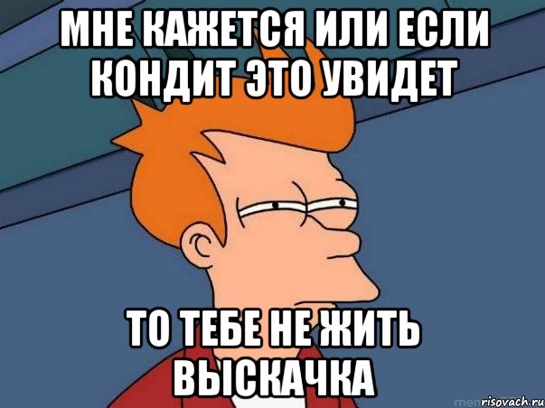 Мне кажется или если Кондит это увидет То тебе не жить выскачка, Мем  Фрай (мне кажется или)