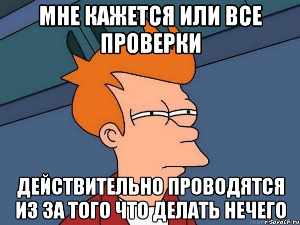 мне кажется или все проверки действительно проводятся из за того что делать нечего, Мем  Фрай (мне кажется или)